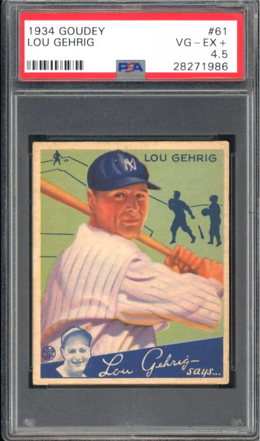 1934 Goudey Lou Gehrig #61 PSA 4.5