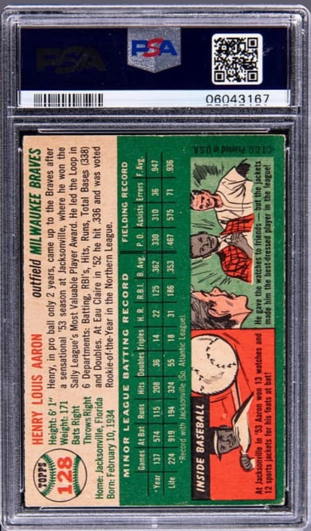 1954 Topps Hank Aaron #128 PSA 6