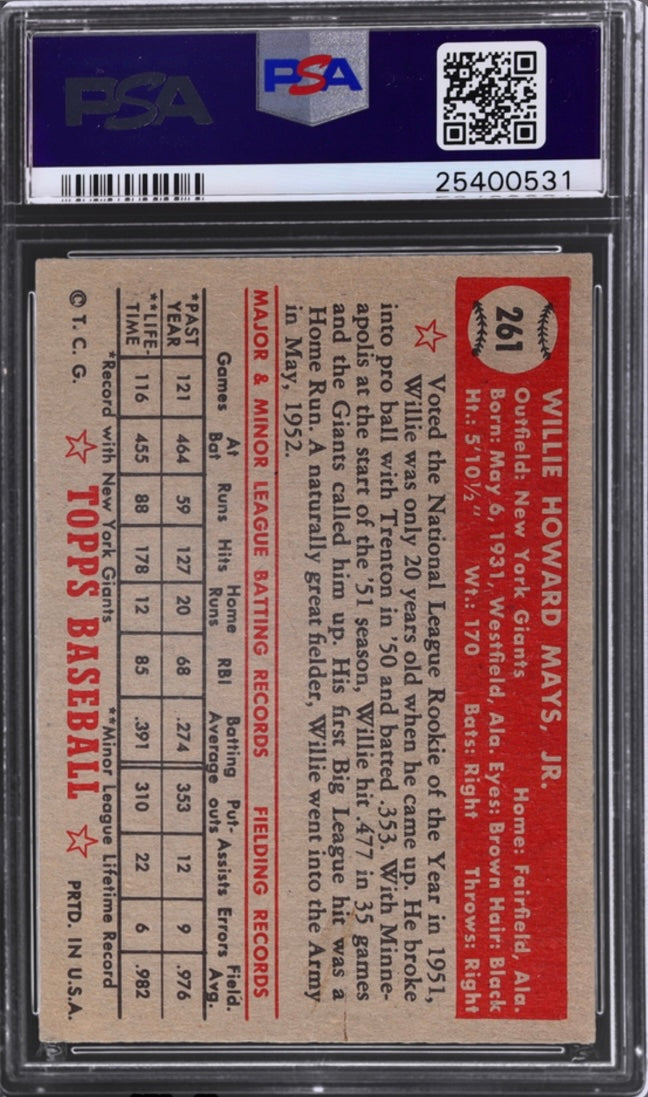 1952 Topps Willie Mays #261 PSA 5